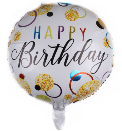 Happy Birthday Printed Round Foil Balloons