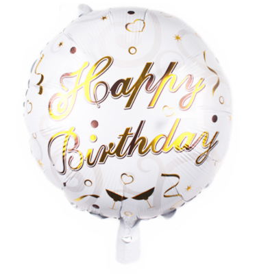 Happy Birthday Printed Round Foil Balloons
