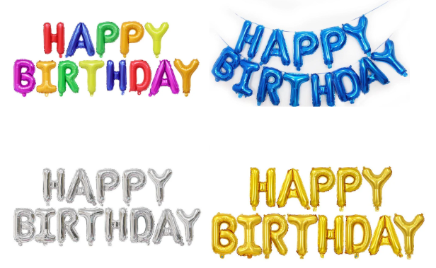 Decorative Happy Birthday Letter Foil Balloons