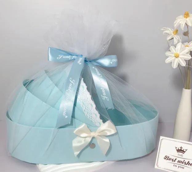 Newborn baby cradle gift box mesh flower hand-held flower box newlywed gift festival gift box