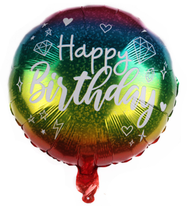 Happy Birthday Printed Round Foil Balloons
