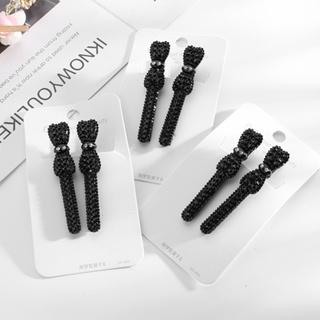 New South Korea Dongdaemun black diamond hairpin cute simple clip  hairclip