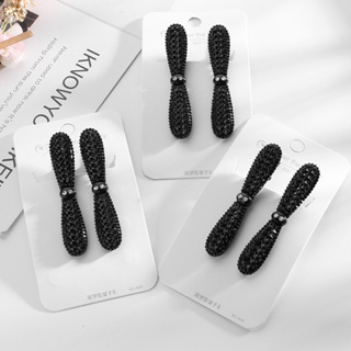 New South Korea Dongdaemun black diamond hairpin cute simple clip  hairclip