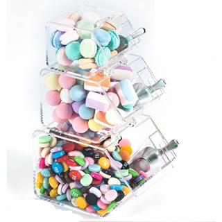 Acrylic candy box supermarket food display box bulk snacks dried fruit high transparent storage box with dust cover