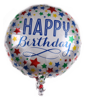 Happy Birthday Printed Round Foil Balloons