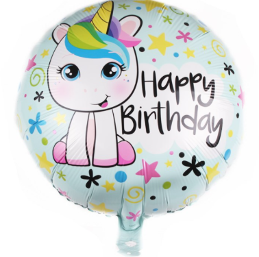 Happy Birthday Printed Round Foil Balloons