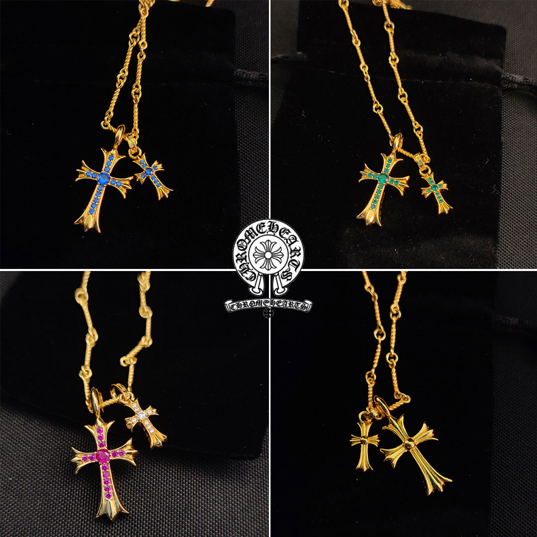 【Chrome hearts】22Kクロムハーツ　パヴェダイヤ＆20インチツイストチェーン