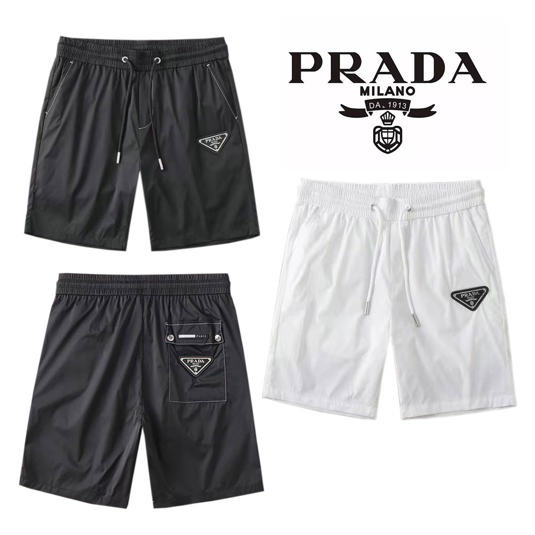 【PRADA】プラダ  夏の新しいスタイルのスポーツ刺繍七分パンツ緩いマッチングショーツ