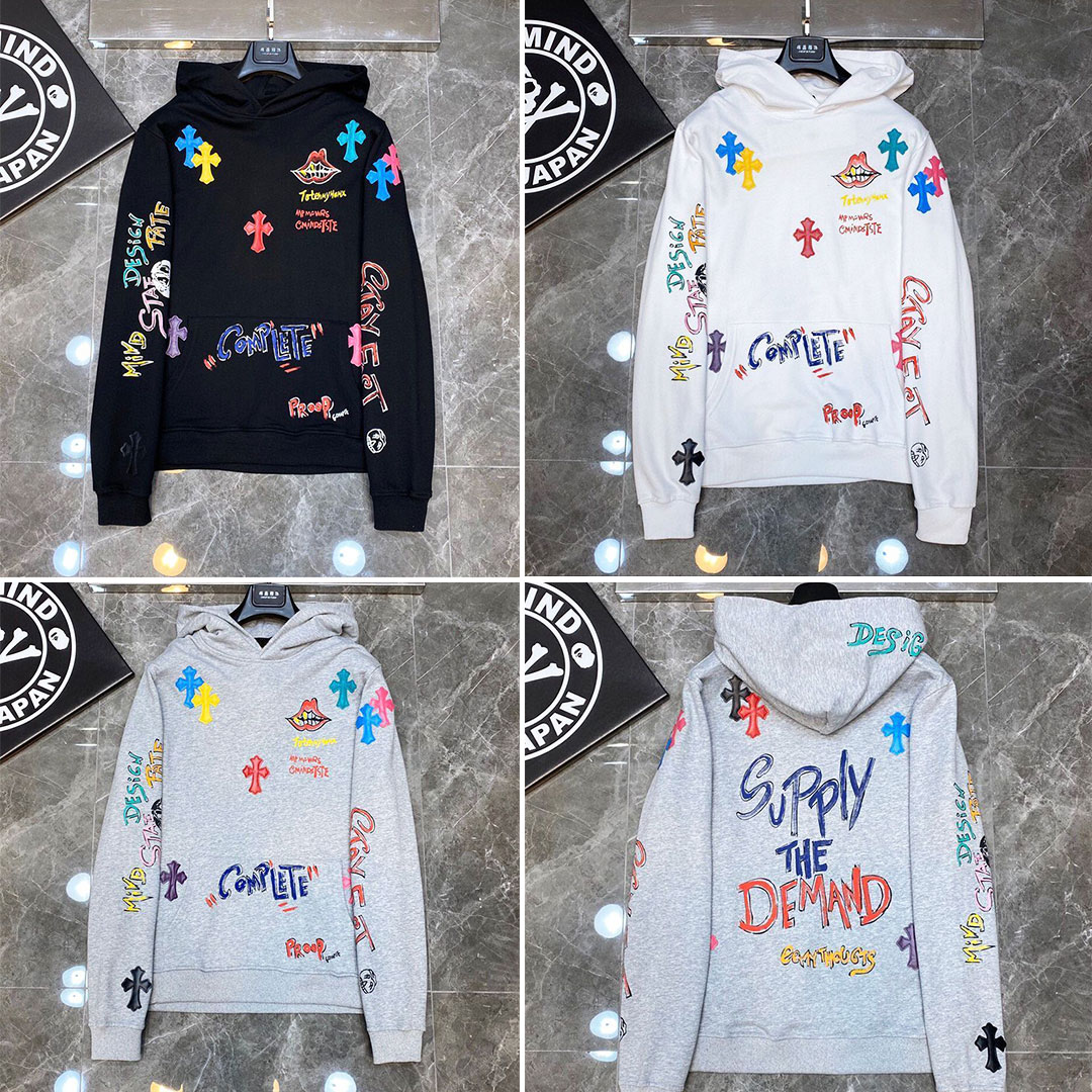 Chrome Hearts / クロムハーツ 2023年新色レザー梵字手描き落書き付きクロス パーカー