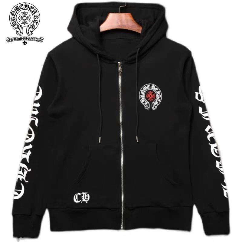 【Chrome Herats】クロムハーツトレンドのクロスプリントジッパーカーディガンルーズジャケット