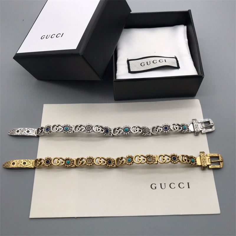 【GUCCI】グッチ ヴィンテージ レター ブレスレット デイジー 男女兼用