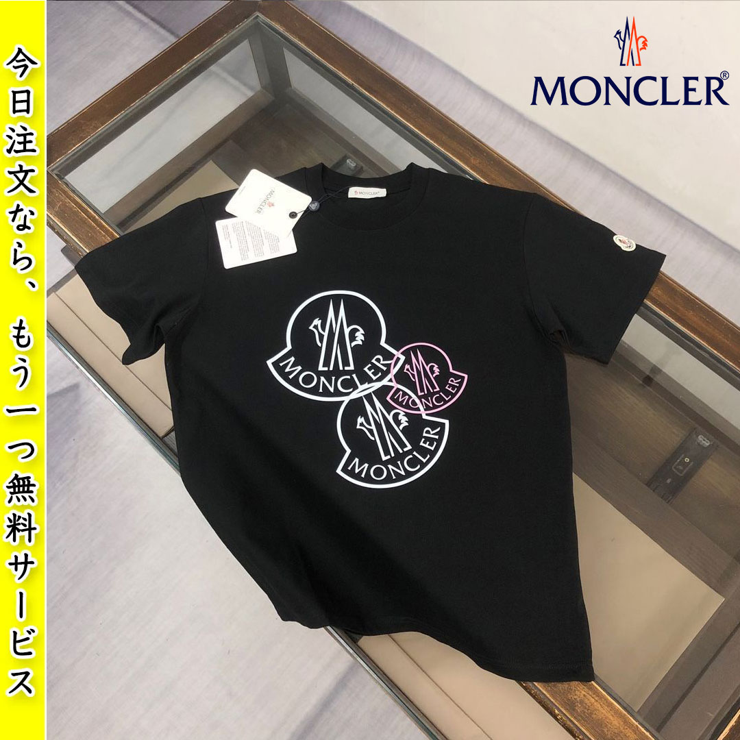 【MONCLER】【今日注文なら、もう一つ無料サービス】モンクレールの夏の新作ラウンドネックプリントレター半袖 男女兼用