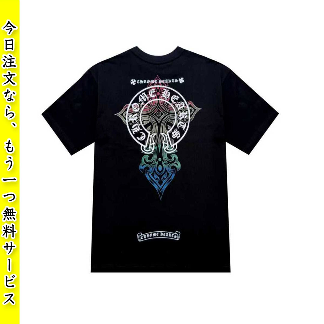 【Chrome Hearts】    【今日注文なら、もう一つ無料サービス】クロムハーツ2025 カラフルクロス サンスクリット 半袖Tシャツ 男女兼用