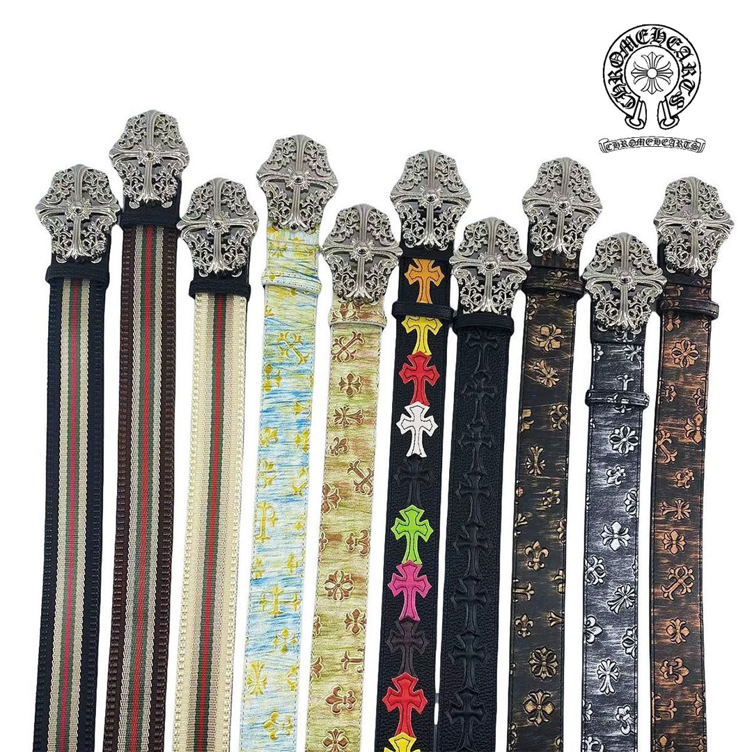 【Chrome Hearts】クロムハーツ  ベルト エンボスクロス ホローベルト男女兼用