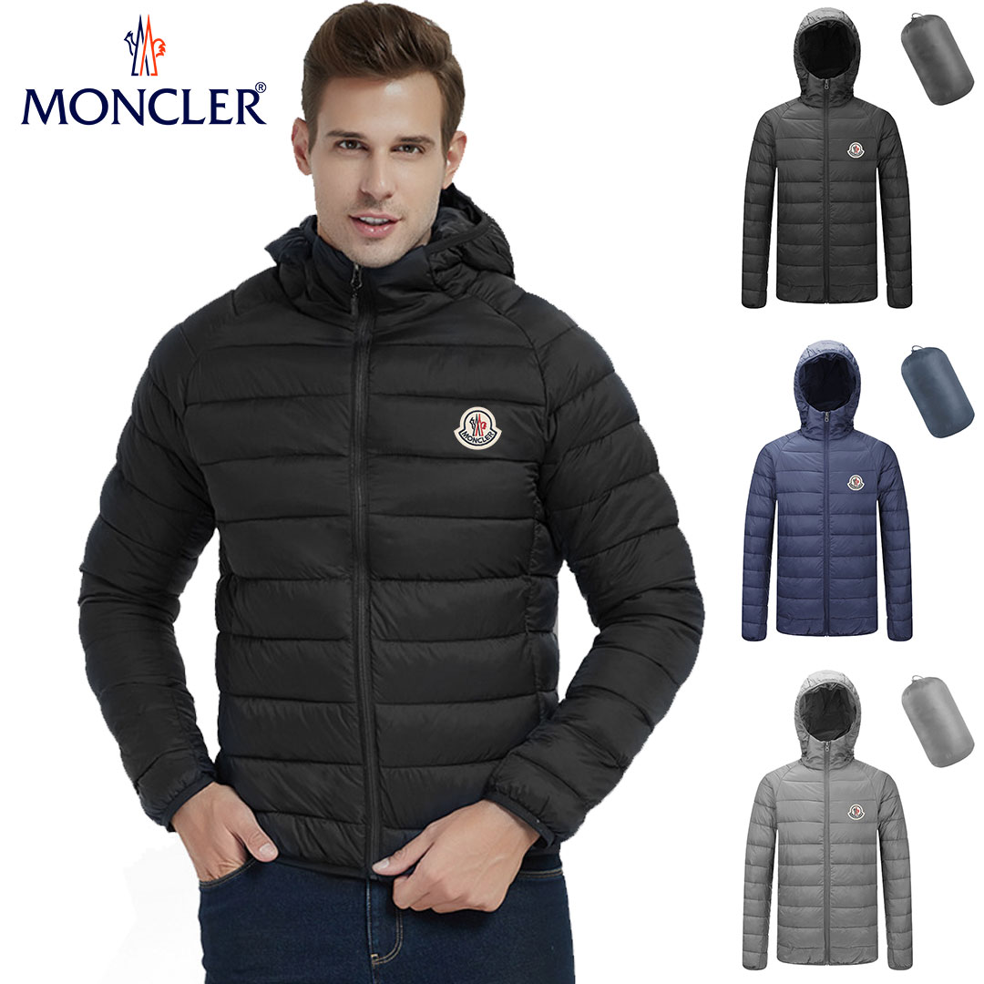 【MONCLER】モンクレール メンズ軽量で暖かいフード付きコットンパッド入りジャケット
