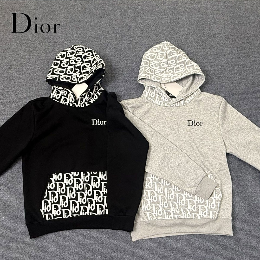 【Dior】Dior フード付き長袖フリース スウェットシャツ