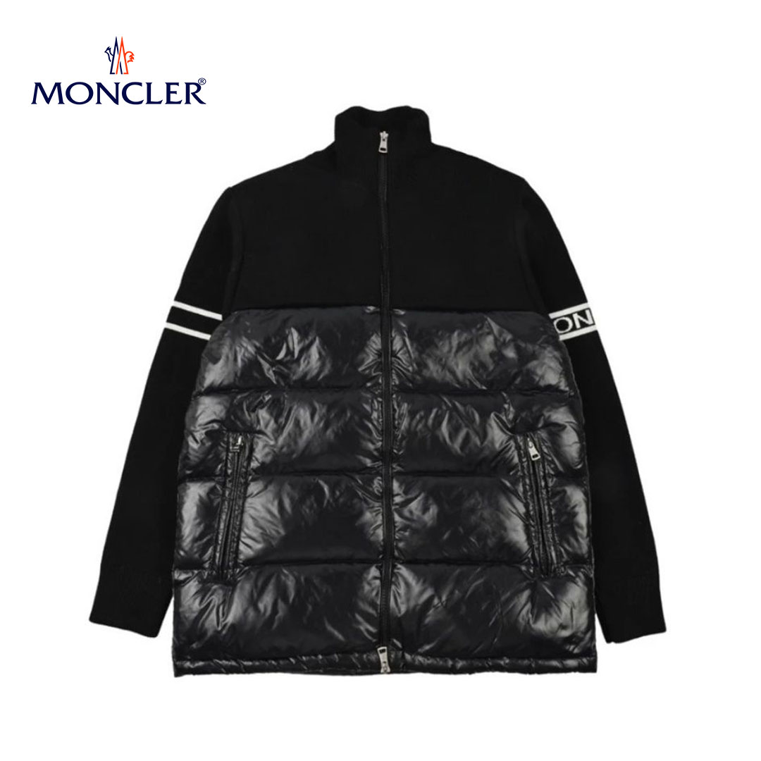 【MONCLER】モンクレールのパッチワークニットスリーブダウンジャケット 男女兼用