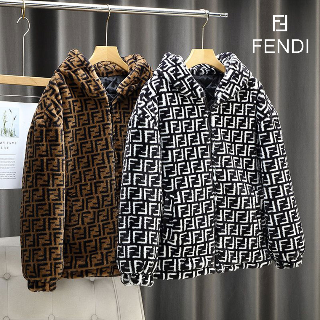 【FENDI】フェンディ ウィンター ルーズ プラッシュ コットン ジャケット