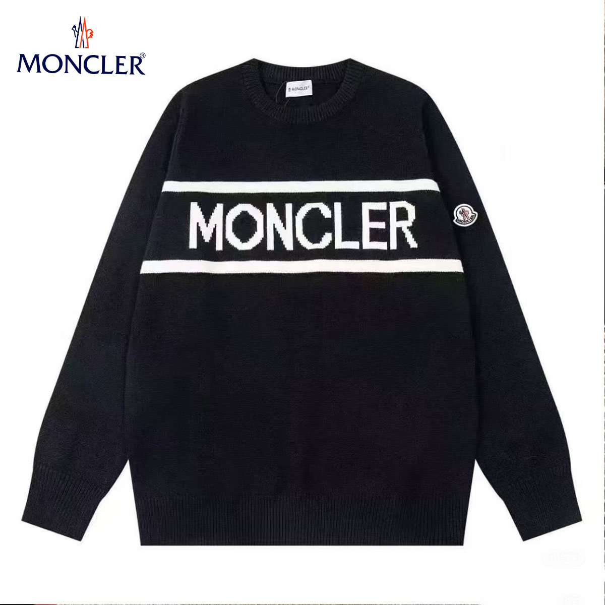 【MONCLER】モンクレール 秋冬 クルーネック 長袖 ベースニット セーター 男女兼用