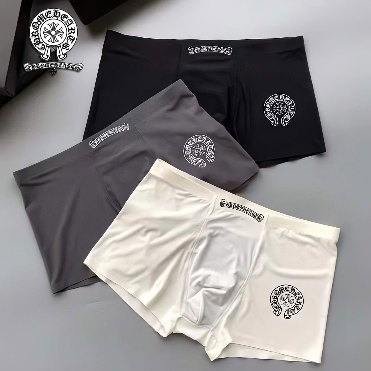 【3個パック】【Chrome Hearts】クロムハーツ アイスシルク 抗菌ボクサーブリーフ メンズ