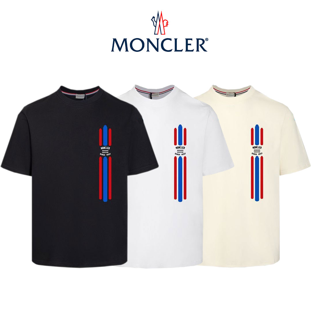 【MONCLER】モンクレール 24 カラーブロックレターロゴ 半袖 Tシャツ トップス