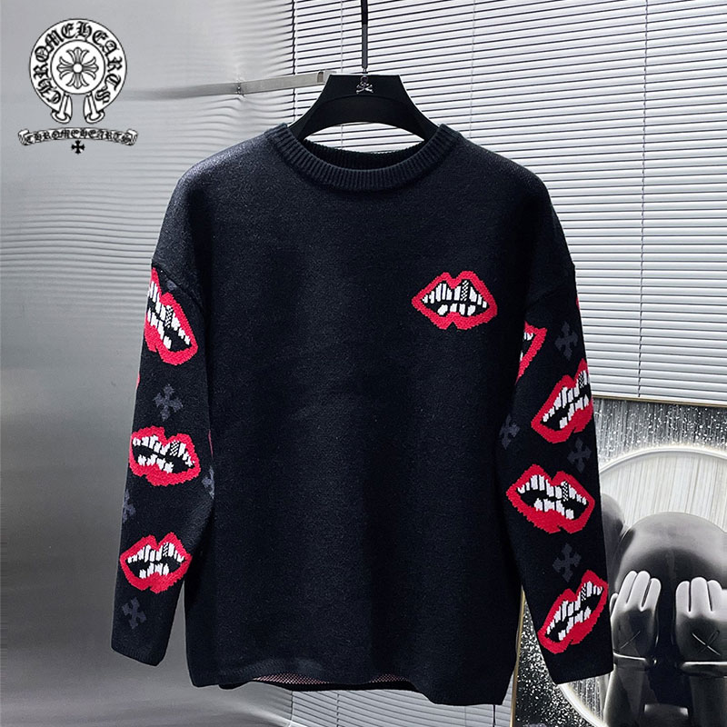 【Chrome Hearts】新しい  クロウ ハート マティーボーイ クロス リップ セーター