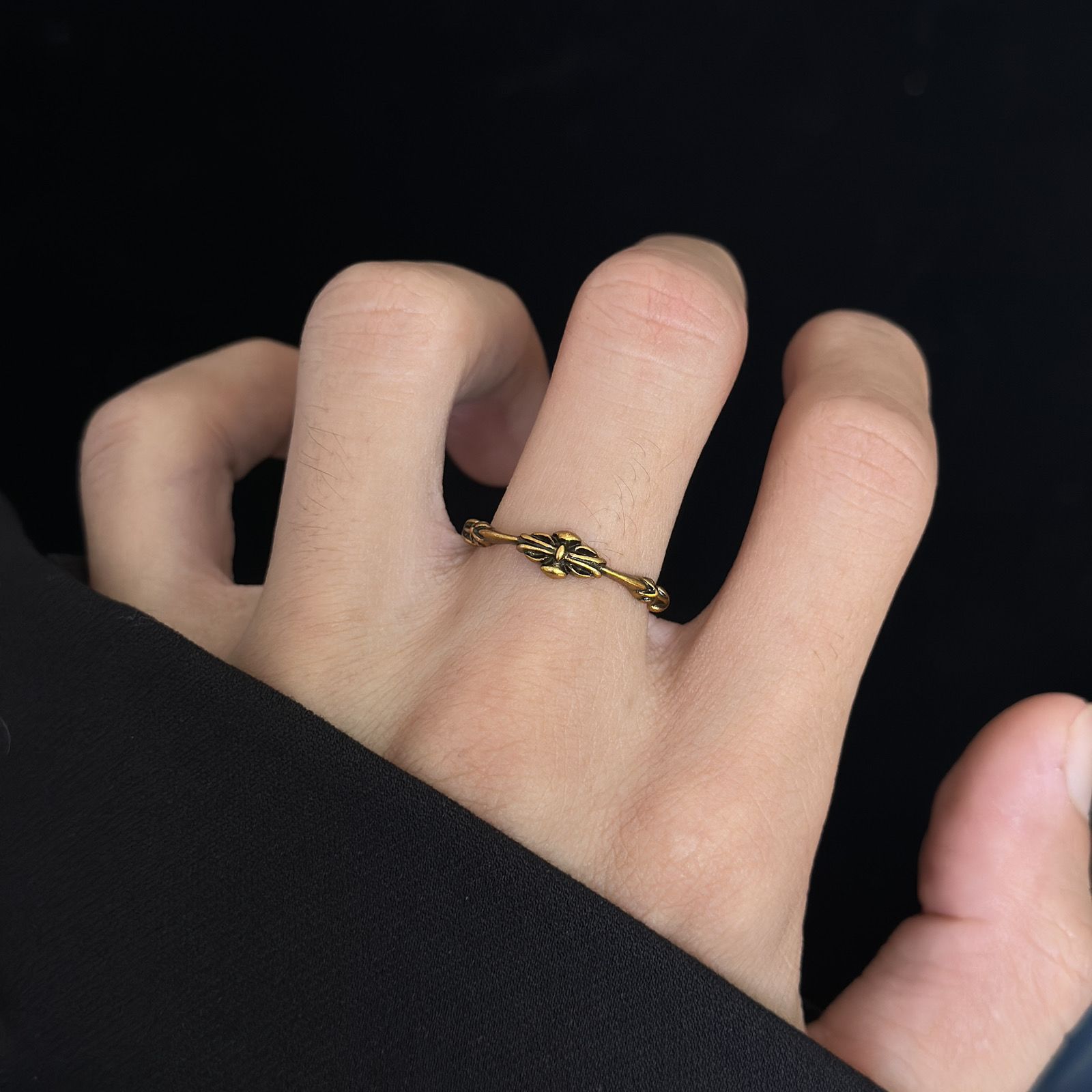 【今日注文なら、もう一つ無料サービス】【Chrome hearts】 クロムハーツ 男女兼用 ヴィンテージカップルリング（オープンデザイン）