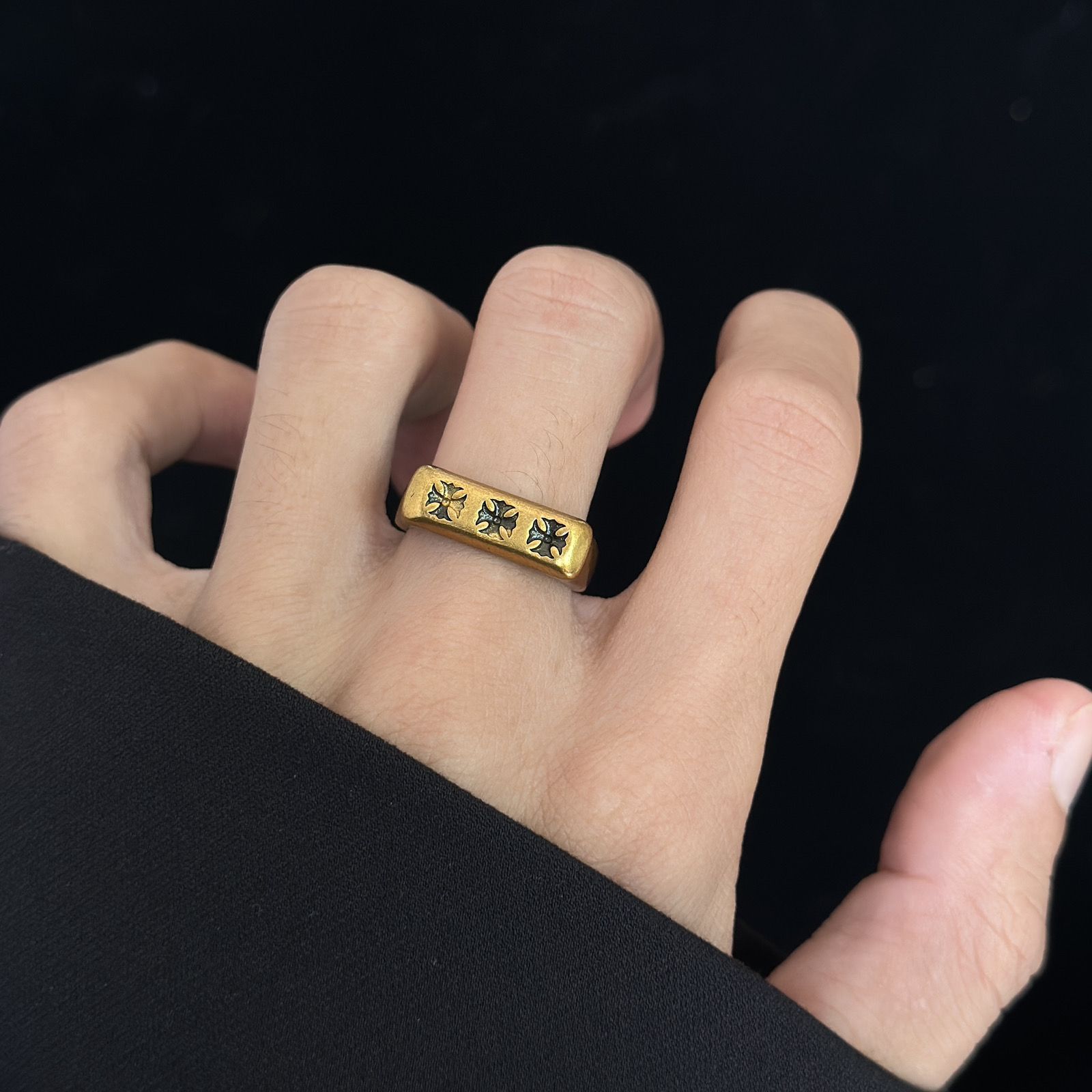 【今日注文なら、もう一つ無料サービス】【Chrome hearts】 クロムハーツ 男女兼用 ヴィンテージカップルリング（オープンデザイン）