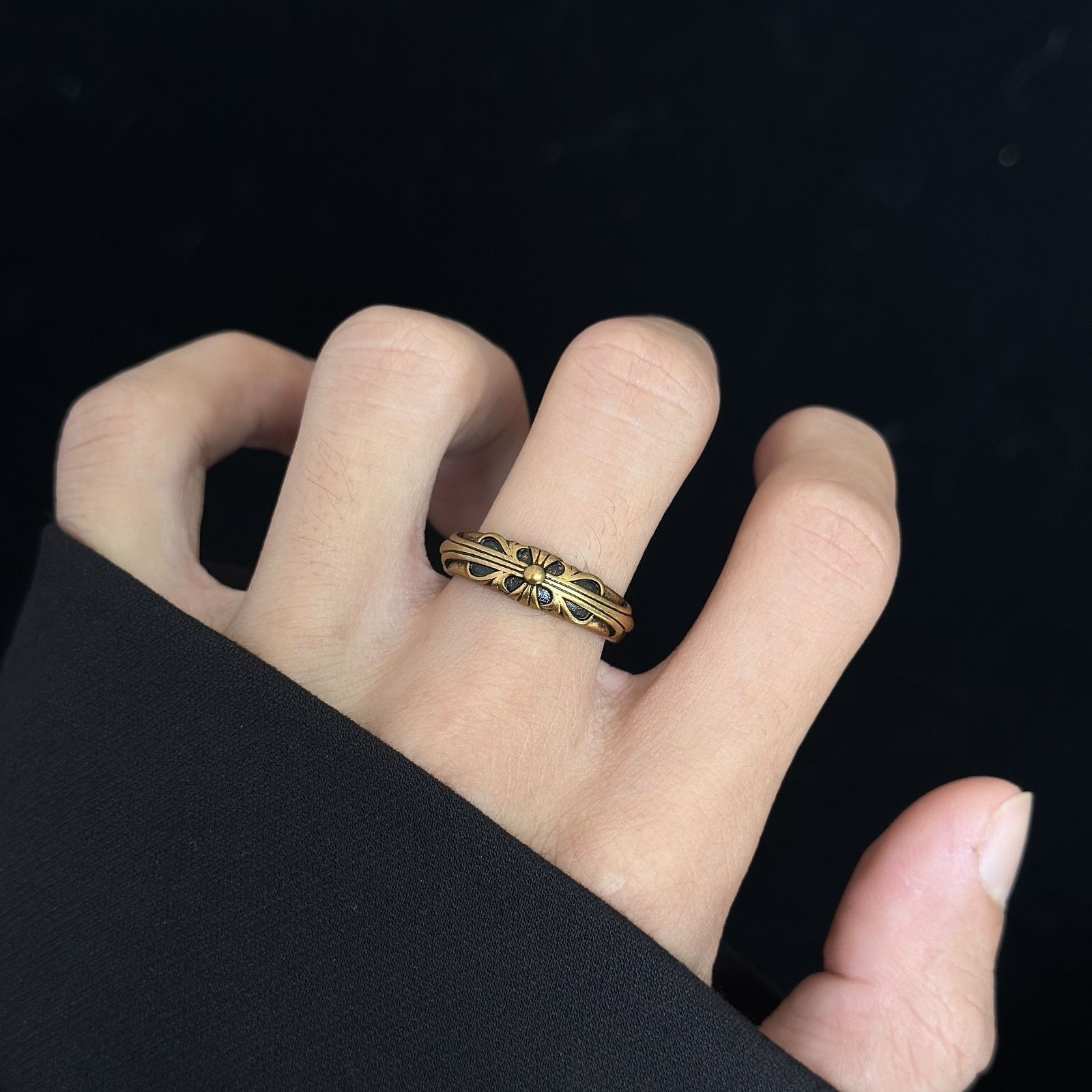 【今日注文なら、もう一つ無料サービス】【Chrome hearts】 クロムハーツ 男女兼用 ヴィンテージカップルリング（オープンデザイン）