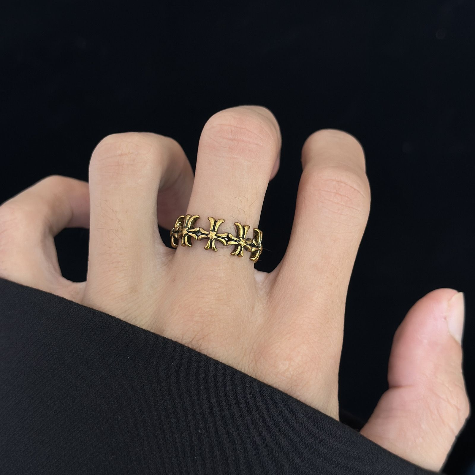 【今日注文なら、もう一つ無料サービス】【Chrome hearts】 クロムハーツ 男女兼用 ヴィンテージカップルリング（オープンデザイン）