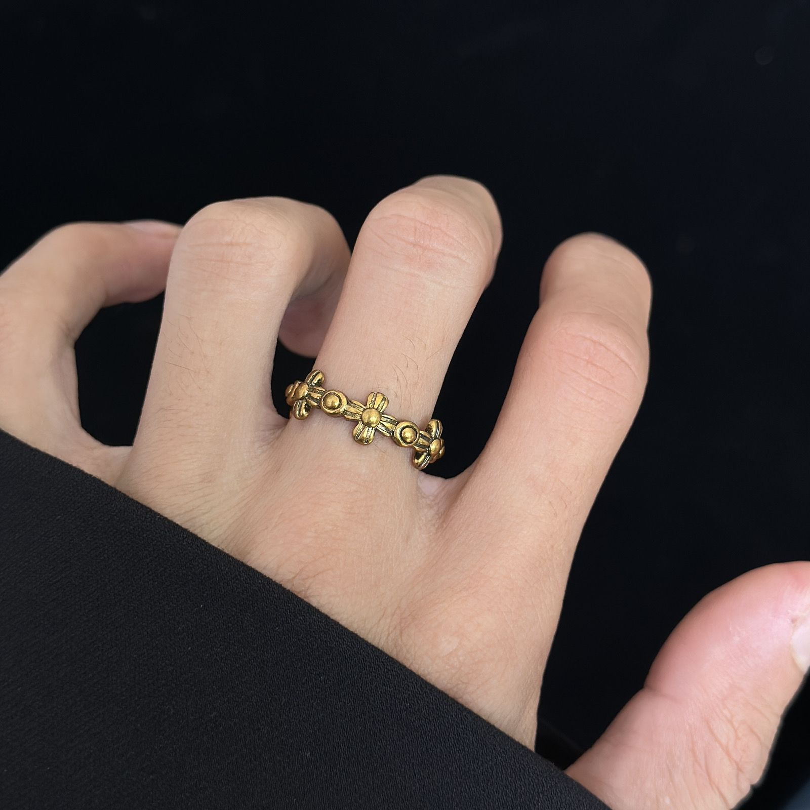 【今日注文なら、もう一つ無料サービス】【Chrome hearts】 クロムハーツ 男女兼用 ヴィンテージカップルリング（オープンデザイン）