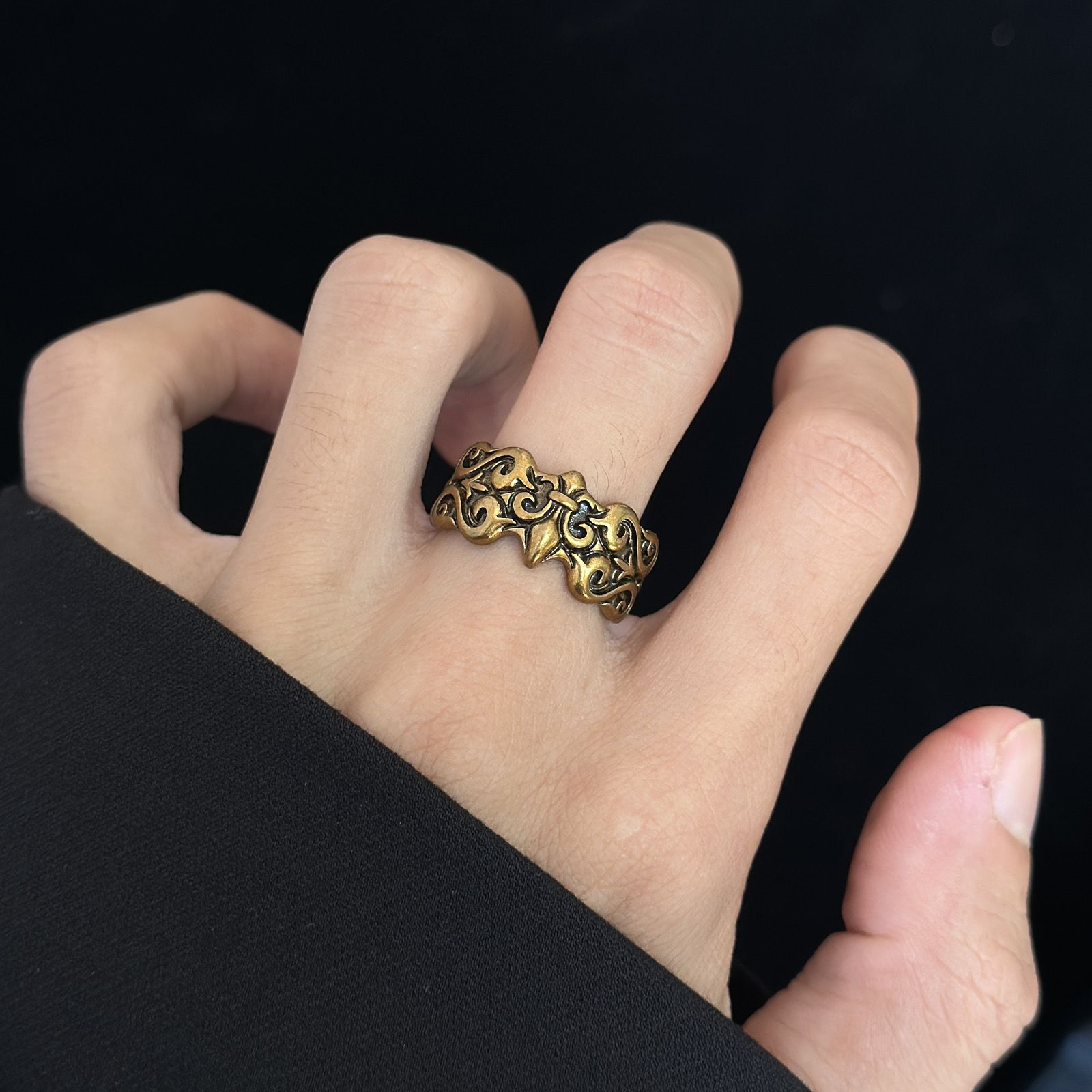 【今日注文なら、もう一つ無料サービス】【Chrome hearts】 クロムハーツ 男女兼用 ヴィンテージカップルリング（オープンデザイン）