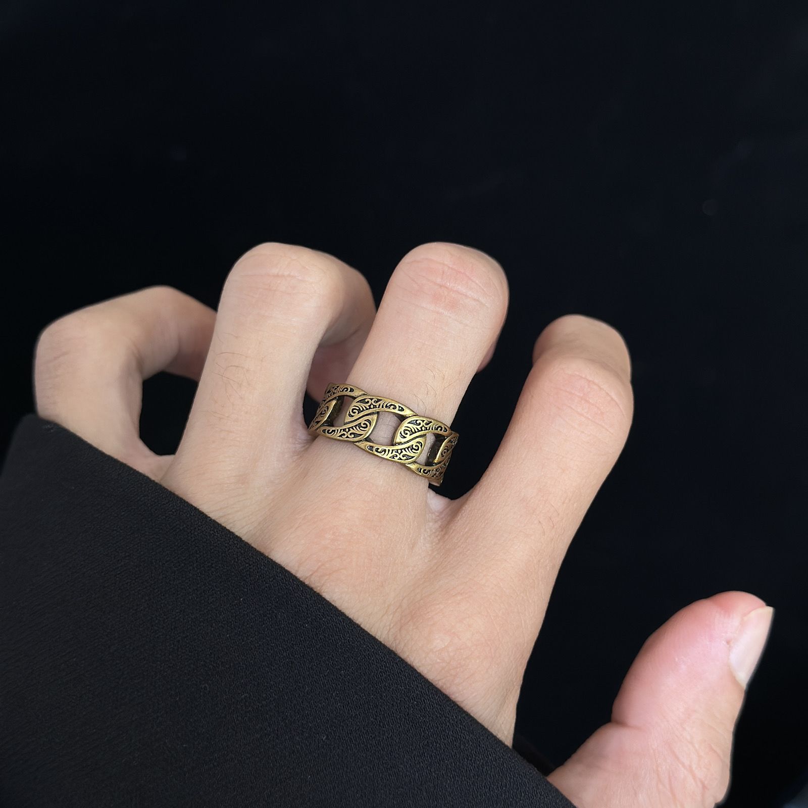 【今日注文なら、もう一つ無料サービス】【Chrome hearts】 クロムハーツ 男女兼用 ヴィンテージカップルリング（オープンデザイン）