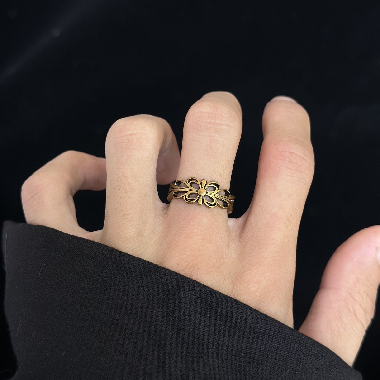 【今日注文なら、もう一つ無料サービス】【Chrome hearts】 クロムハーツ 男女兼用 ヴィンテージカップルリング（オープンデザイン）