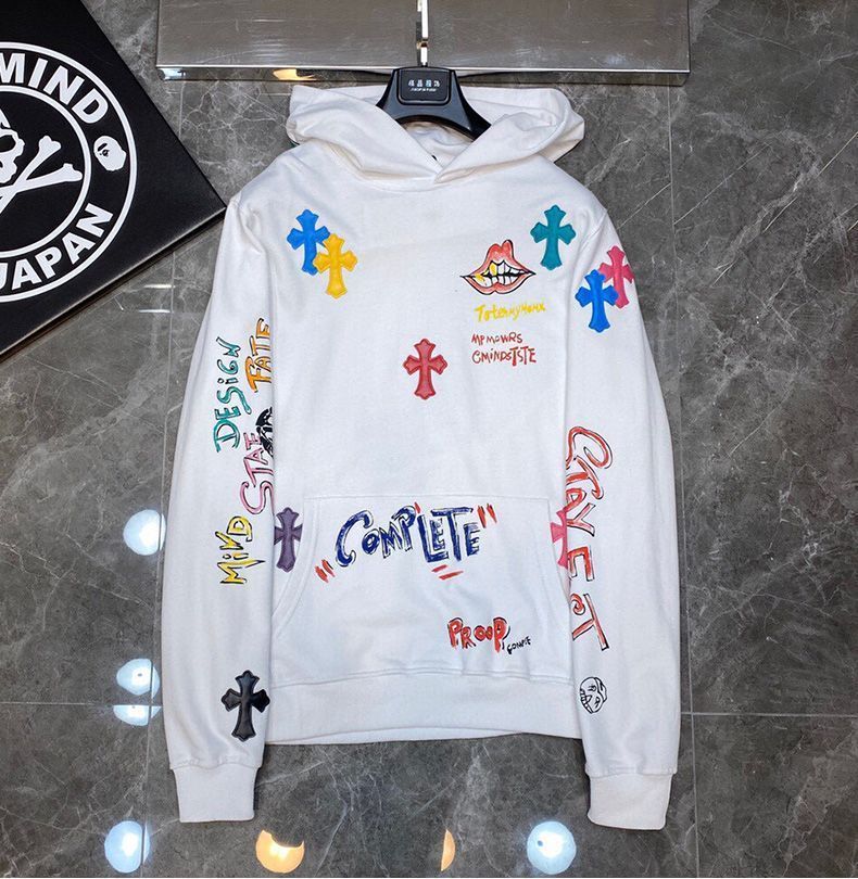 Chrome Hearts / クロムハーツ 2023年新色レザー梵字手描き落書き付きクロス パーカー