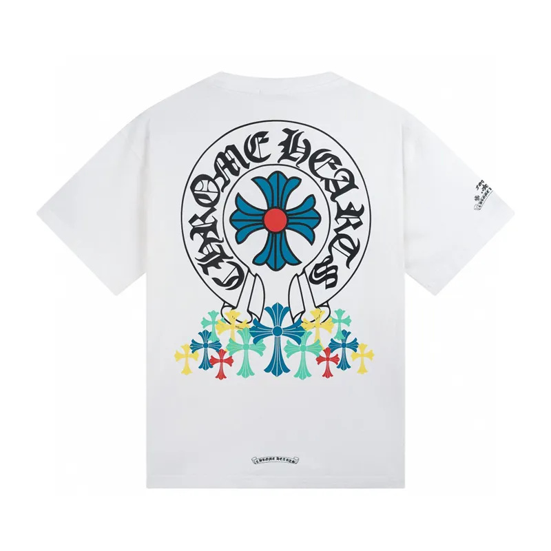 【今日注文なら、もう一つ無料サービス】【Chrome Hearts】クロムハーツ クロスプリント半袖Tシャツ 男女兼用