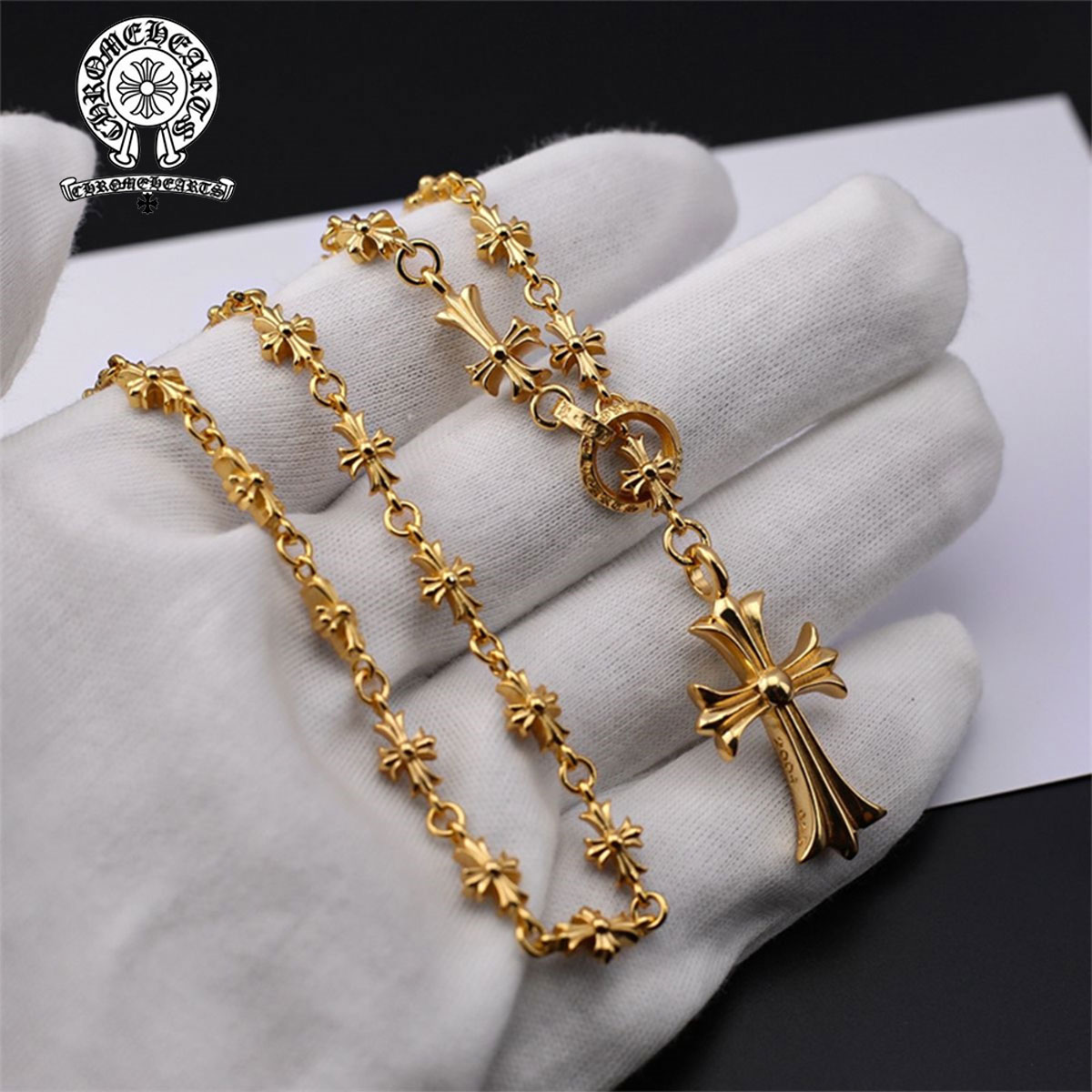 【Chrome hearts】クロウハートクロスネックレス 男女兼用