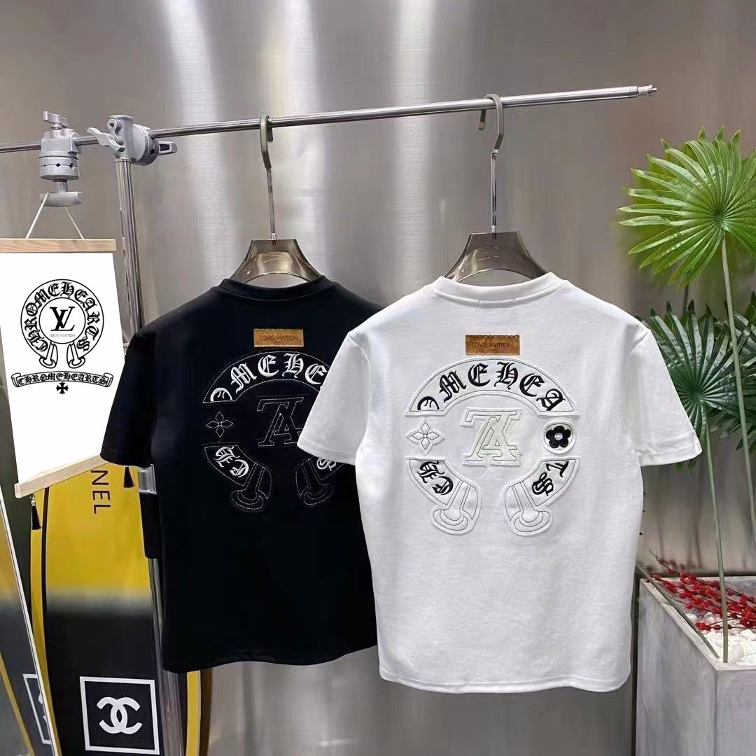 【Chrome Hearts】【LOUIS VUITTON】クロムハーツ×ルイヴィトン 半袖レターTシャツ 男女兼用