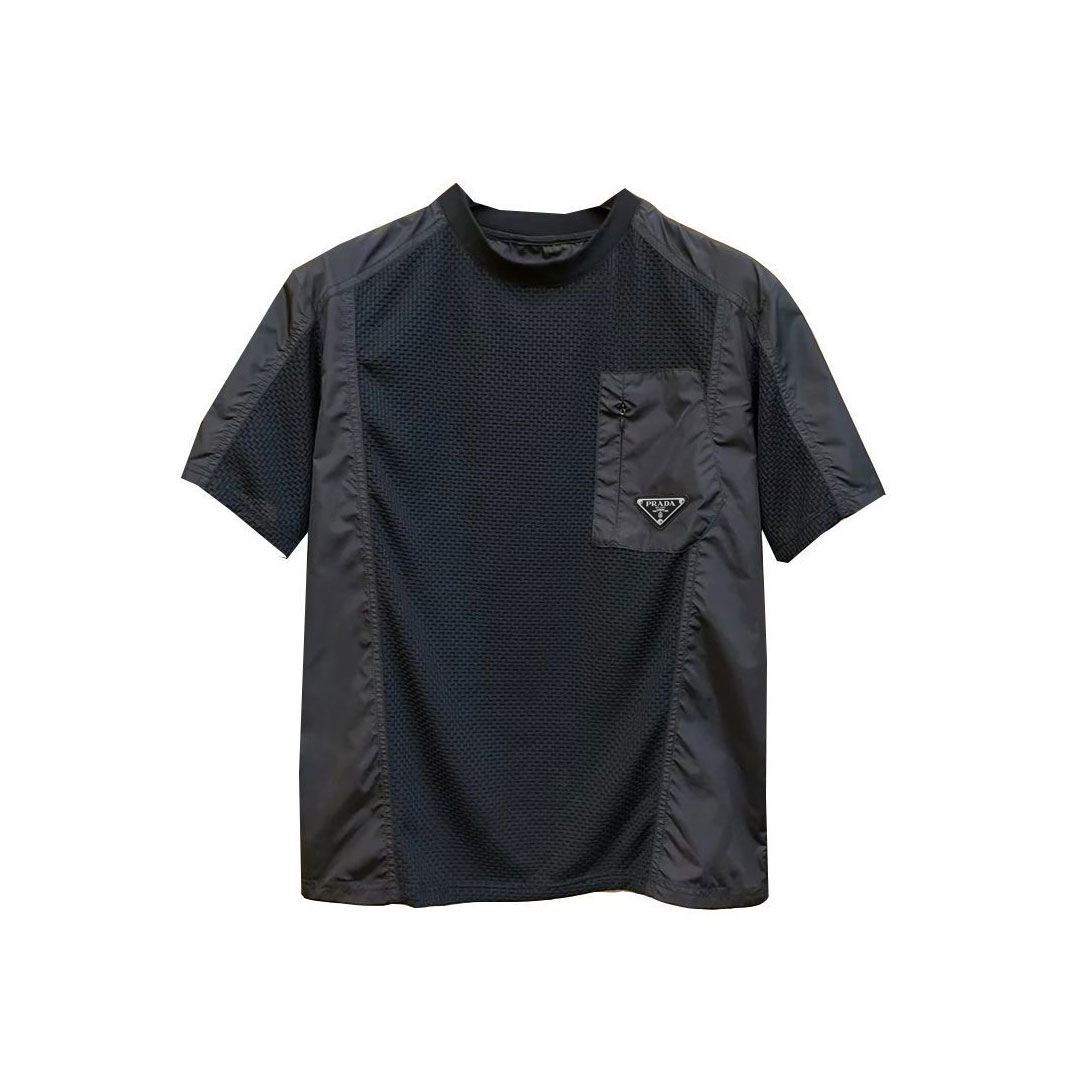 【PRADA】プラダ サマースーツ メンズ パッチワーク 速乾 半袖 ショートパンツ スーツ