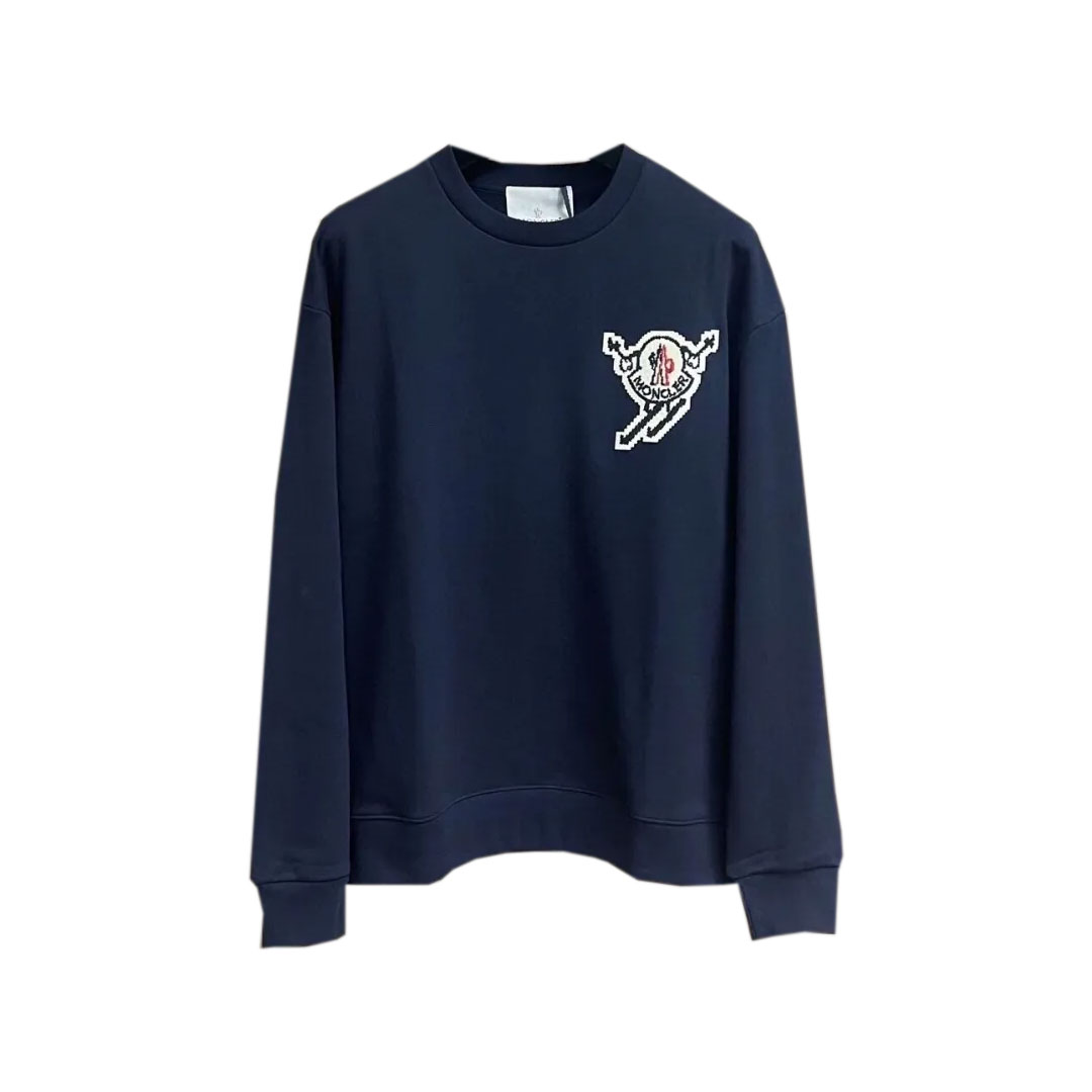 【MONCLER】モンクレール秋冬新作刺繍ラウンドネックプルオーバースウェットシャツ 男女兼用
