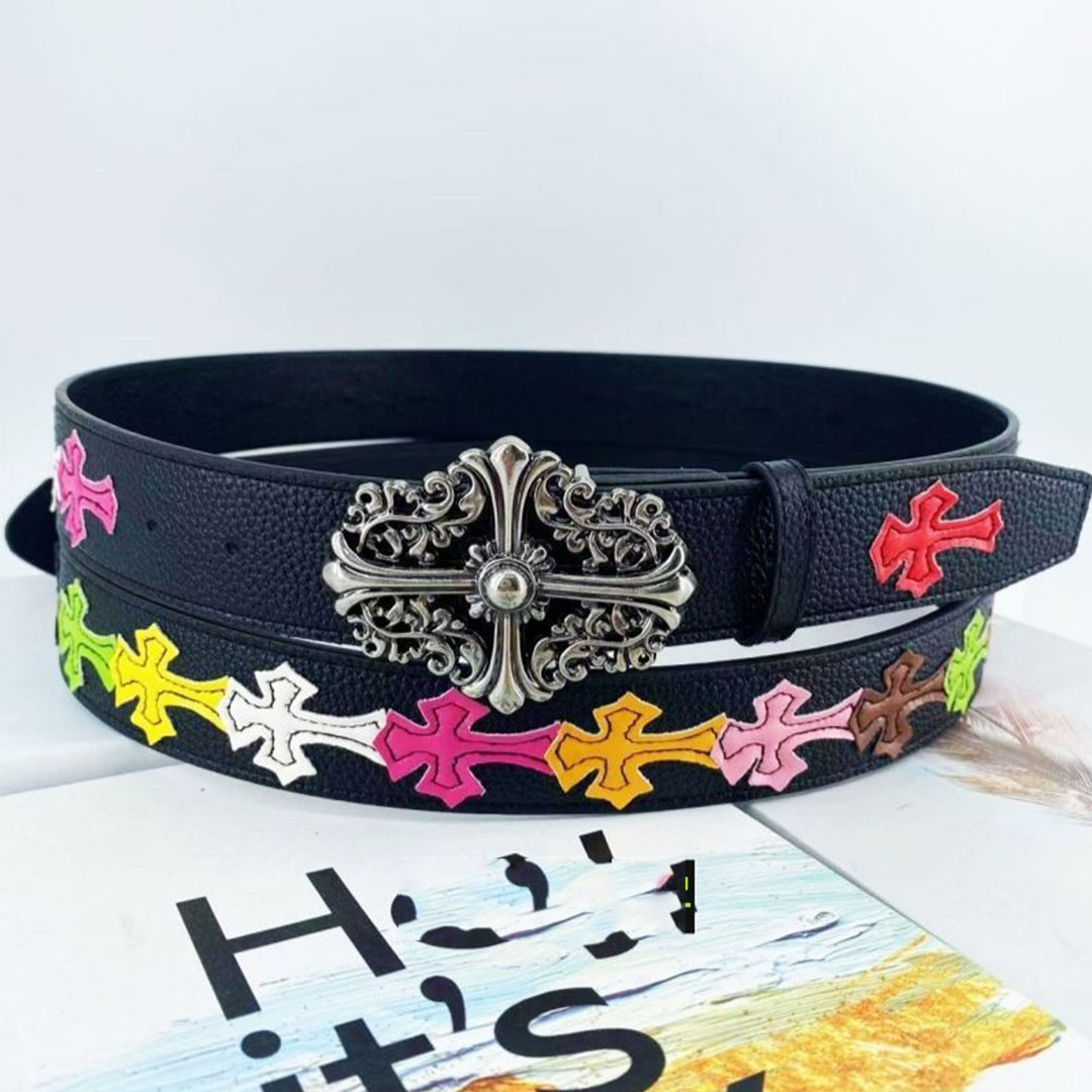 【Chrome Hearts】クロムハーツ  ベルト エンボスクロス ホローベルト男女兼用