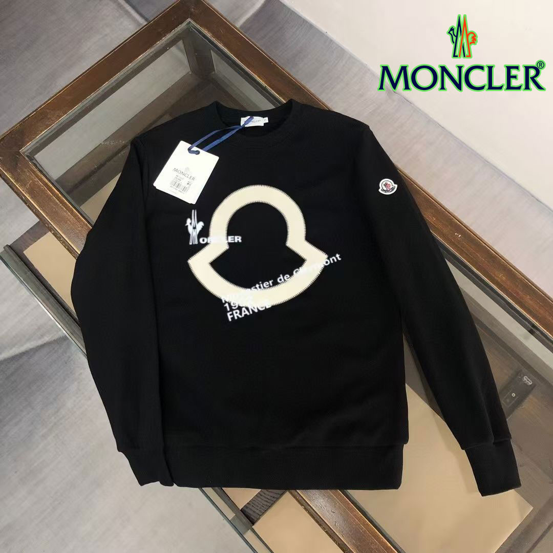 【MONCLER】モンクレール 秋冬 ラウンドネック スウェットシャツ プルオーバー プリント 長袖 男女兼用