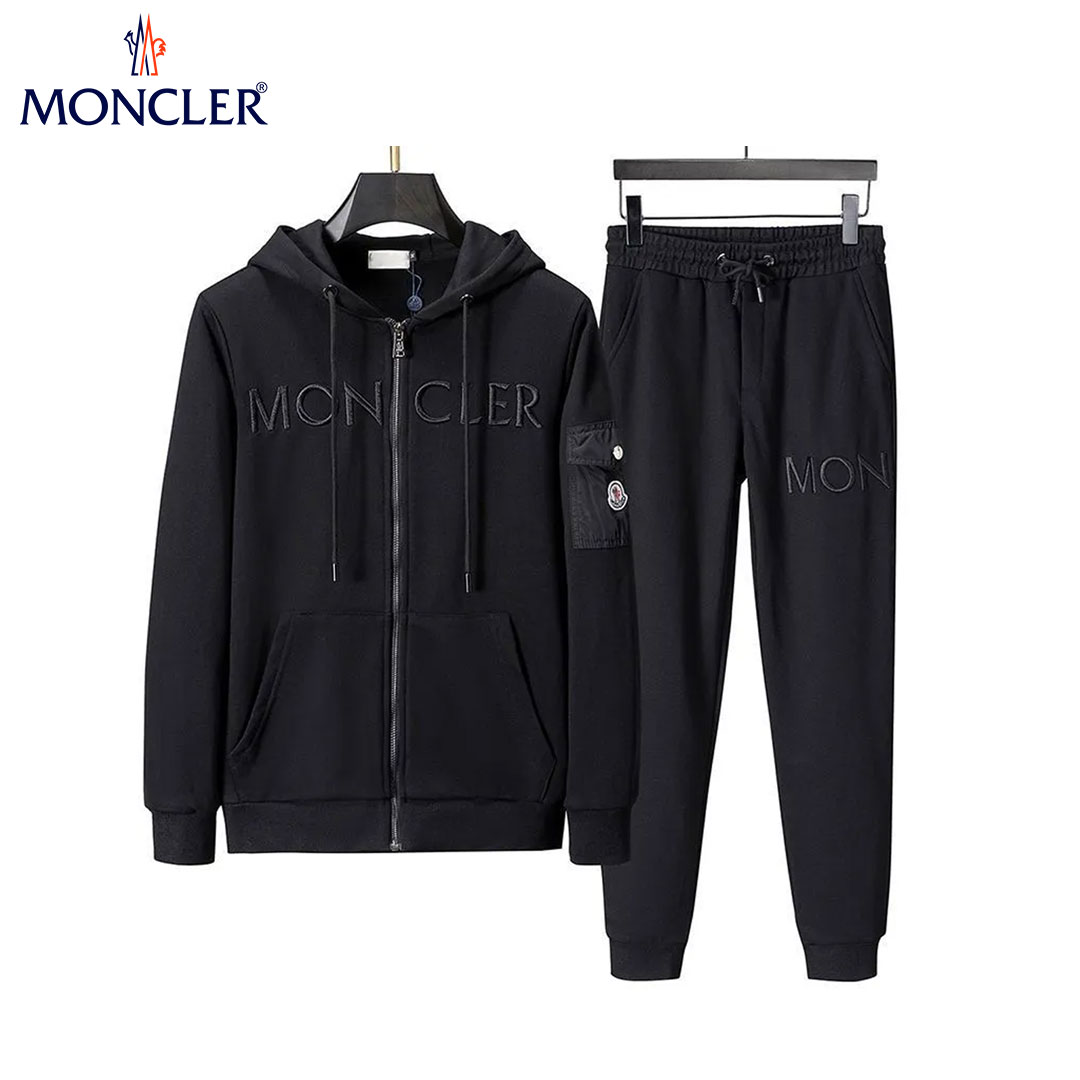 【MONCLER】新作秋冬メンズスポーツスーツカーディガンルーズフード付きジャケットツーピースセット