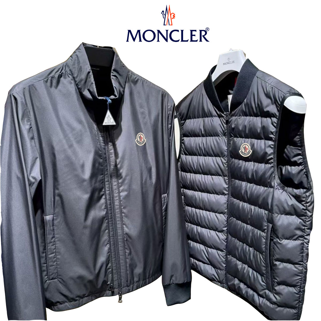 【MONCLER】モンクレール新しい取り外し可能なツーウェアスタンドカラーコットンジャケット  男女兼用