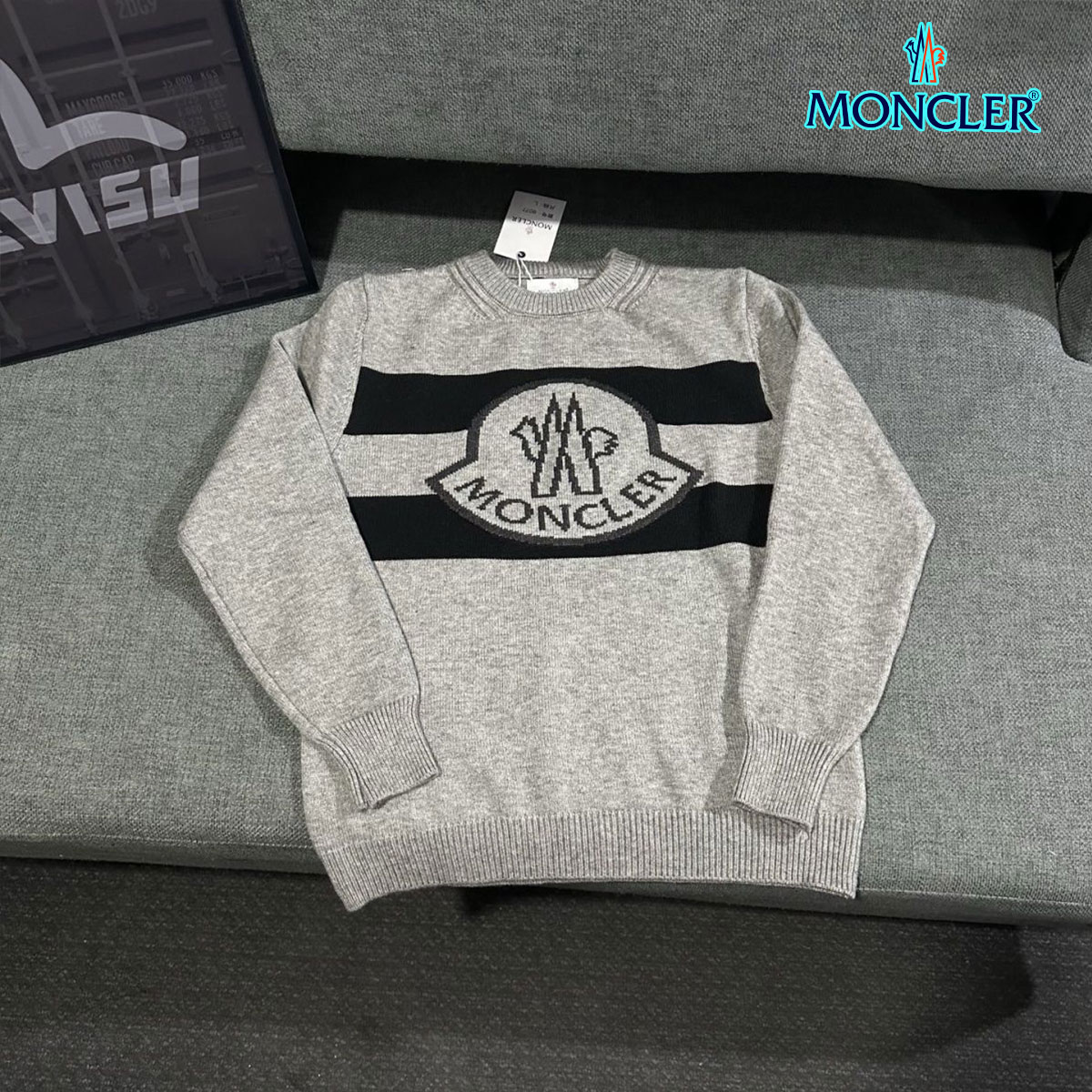 【MONCLER】モンクレール 秋冬 ルーズフィット クルーネック ニットセーター男女兼用