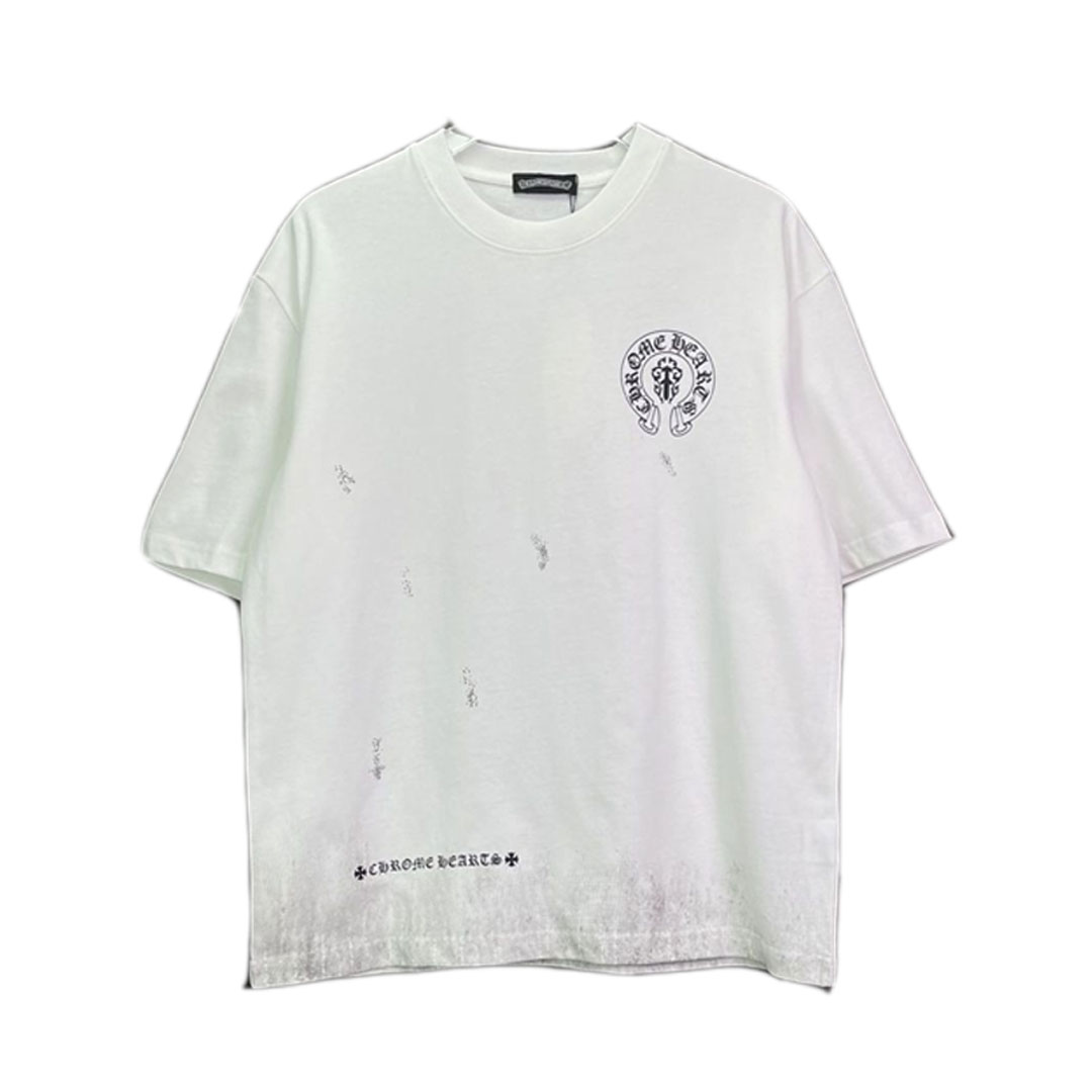 【Chrome Hearts】クロムハーツ 半袖Tシャツ クロスサンスクリットプリント 男女兼用