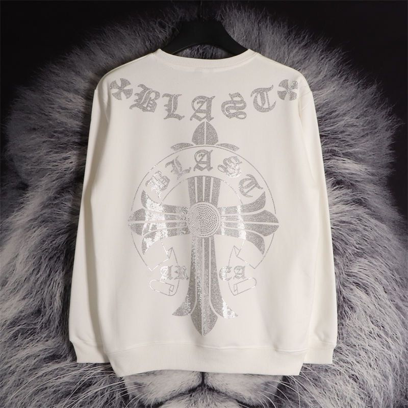 【今日注文なら、もう一つ無料サービス】 Chrome Hearts クロワハートクロス長袖フード付きスウェットシャツ  男女兼用