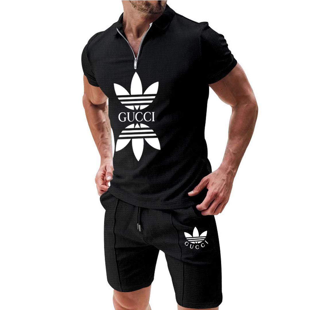 【Adidas】【Gucci】アディダスとグッチの新作コラボレーション、半袖シャツとショーツのセット