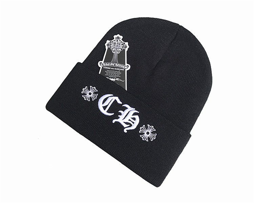 【今日注文なら、もう一つ無料サービス】Chrome Hearts クロウハート ホースシュー ウォームハット クロスニット帽  男女兼用