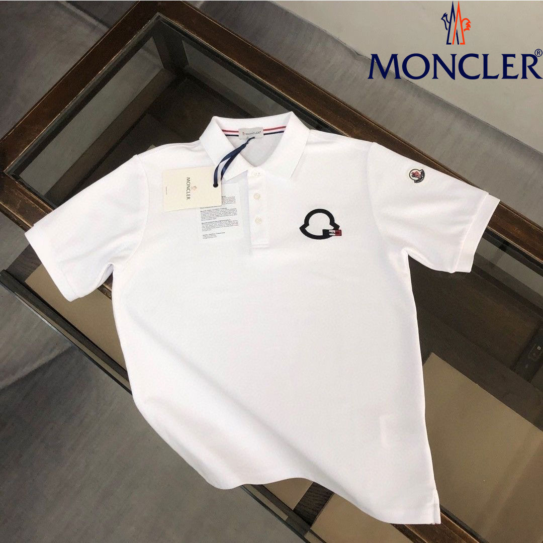 【美品】【人気モデル】レオン掲載　モンクレール　ポロシャツ　白　M MONCLER モンクレール ポロシャツ レディース 半袖 コットン